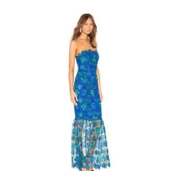 Lovers + Friends Dresses & Skirts - Lovers + Friends Blue and Green Lace Dress